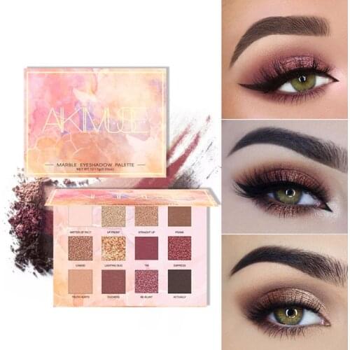 Marble Matte Eyeshadow Palette 12 Colors Waterproof Long-lasting Pressed Powder Eye Shadow Cosmetics for Gift