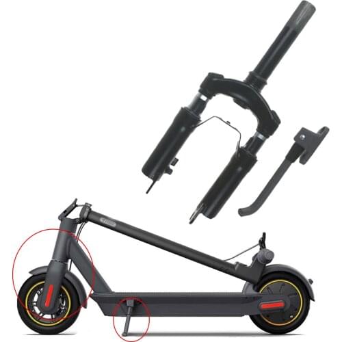 1pcs Front Fork Suspension for Ninebot G30 Max Electric Scooter with Kickstand Skateboard Front Shock Absorber with Foot Support