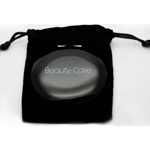Custom Engraved Compact Mirror Handbag Pocket Mirror Matte Black Color +Red,Blue,Pink or Black Velvet Bag #18068C