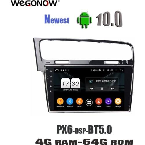 PX6 HD DSP TDA7851 Android 10.0 For VW Golf 7 2013-2015 64GB ROM 8 core Car DVD Player GPS navi map RDS Radio wifi Bluetooth 5.0