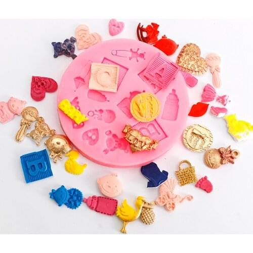 Variety of pink baby angel silicone mold chocolate candy mold fondant cake decoration tools DIY cake pastry baking mold