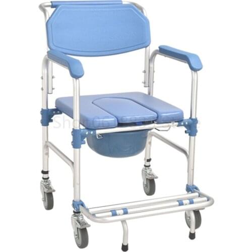 Handicap Adjustable Folding Portable Mobile Toilet Chairs Bath Chair Commode Chair for Elderly Bedside