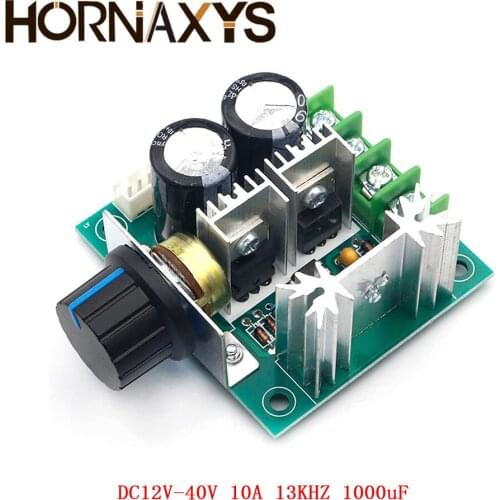 DC 12V 24V 30V 40V Motor Speed Regulator 13KHZ Auto PWM Motor Speed Regulator Controller Governor SpeedSwitch 10A 50V 1000uF