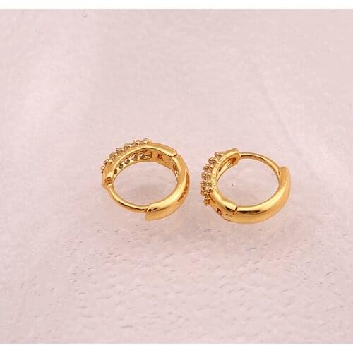 Cold wind contracted and delicate set zircon electroplating new package 18 k gold earrings ear clip anti-shedding