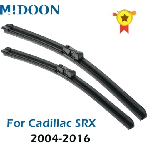 MIDOON Wiper Blades for Cadillac SRX Fit Hook / Push Button Arms Model Year from 2004 to 2016