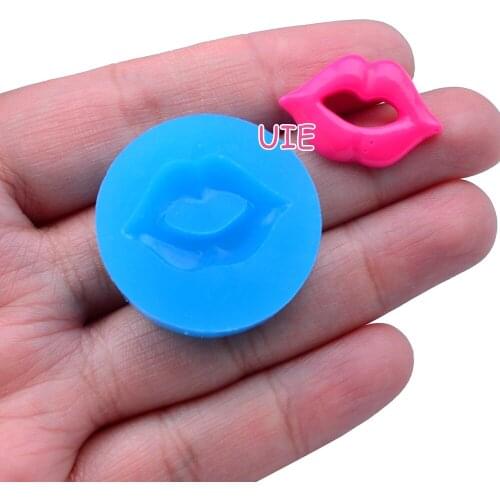 FYL413U 24.2mm x 15mm Lips Silicone Mold Fondant Cake Decoration Candy Resin Clay Earrings Necklace Craft Soap Candle FOOD SAFE