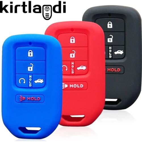 5 Button Silicone Remote Car Key Case Fob Cover for Honda Civic CRV Accord CR-V Pilot 2015-2020 Keychain Holder Shell Protector