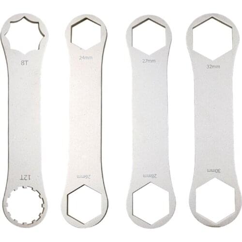T4MF Bike Front Fork Wrench Tire Change Tool Front Fork Shaft Wrench Tools Repair Professional Mountain Bike Part Wrench