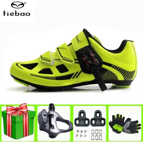 TIEBAO Road Cycling Shoes Sapatilha Ciclismo Add Pedal Set Men Sneakers Self-locking Athletic Racing Bicycle Bike Sports Shoes