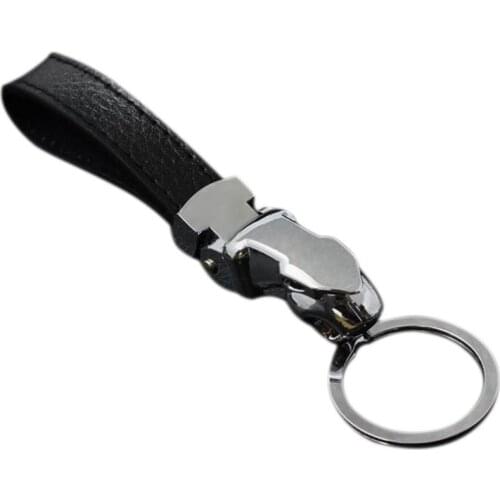 Key Chain Universal PU Leather Car Key Chain Innovative Creative Leopard Head Shape Key Chain Stable Durable for Men