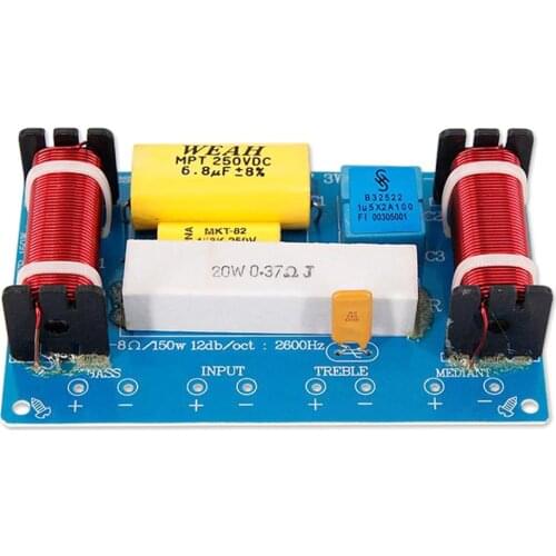 WEAH-338 3 Way 120W Speaker Audio Frequency Divider Loudspeaker Crossover Filter