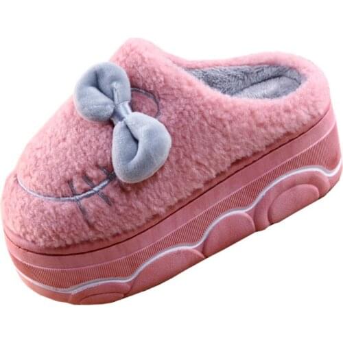 2020 new arrival womens winter platform slippers indoor fur shoes female home cat slippers Girl