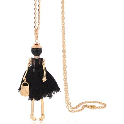 Long Pendant Women New Necklace Girl Handmade Statement Fashion French Doll Necklace Paris Trendy Jewelry Accessory Wholesale
