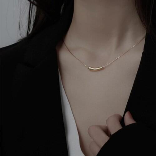 925 sterling silver Korean water drop necklace female clavicle chain female temperament high sense necklace ins cold wind