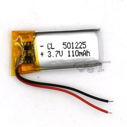 10Pcs 3.7V polymer lithium battery 501225 Rechargeable Li-ion Cell 110mAh For MP5 navigator GPS MP3 MP4 Ebook Speaker Camera