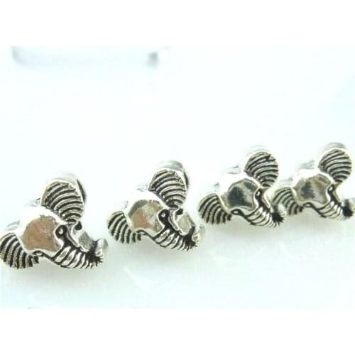 10pcs Antique Silver 12*10mm Elephant Spacer Beads Charms Pendant For Jewelry Making Bracelet Vintage Accessories