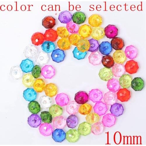 100g/lot 10mm 14 Colors Can be selected Faceted Flat Round Acrylic Spacer Beads DIY for Wedding Home and Party decoration