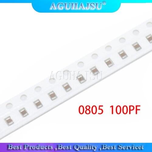 100pcs 100PF NPO Error 5% 50V 0805 100P 0.1NF SMD Thick Film Chip Multilayer Ceramic Capacitor