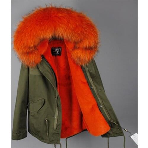 2020 New Women Winter brand style Large Real Raccoon Fur Collar Hooded coat Thick parkas outwear 2 in 1 detachable lining