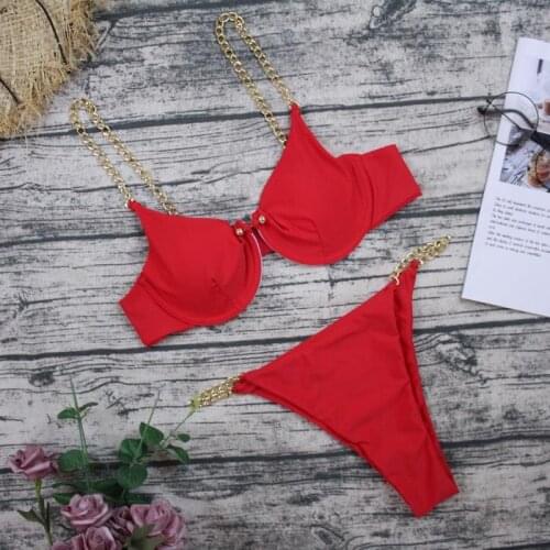 2020 Sexy Bikini Women Swimsuit Solid Bikini Set Push Up Swimwear Bathing Suits Leopard Beach Wear New Swimming Suit For Women