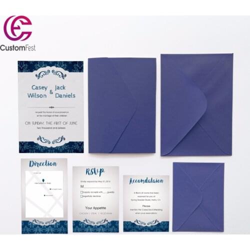 30pcs/lot personalized pocket card set pocket envelop+matching envelop+card+RSVP free shipping PKEE026V103