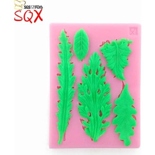 5 PCB leaves Shape Silicone molds Handmade Soap Mold, Fondant Cake Decoration Sugar Craft Tools baking tools SQ1643
