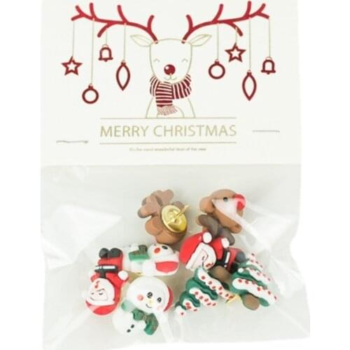 8pcs Creative Christmas Thumbtack Mini Pin Thumb Tack Cork Message Board Pushpin For Home Office Wall Thumbtacks