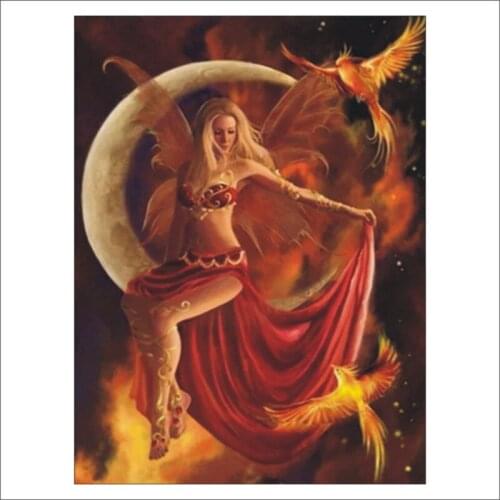 Diamond painting 5D DIY embroidery fire fairy Phoenix cross stitch set mosaic home decoration mural gift T194