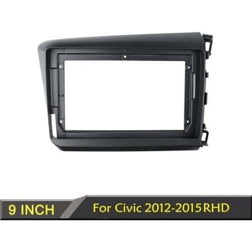 AU04 -Car Radio Fascia for Honda Civic 2012-2015 9 Inch Dash Refitting Installation Frame Stereo Panel Head Unit Bezel RHD