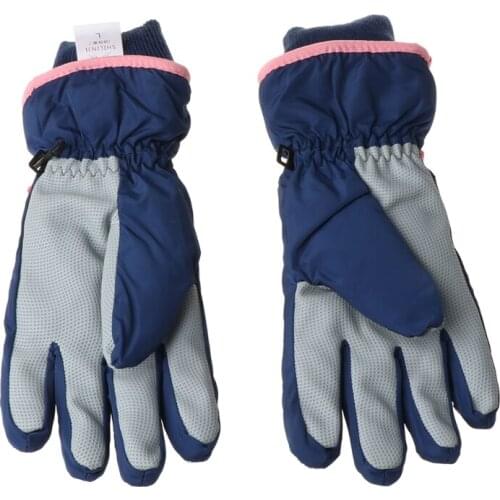 Kids Winter Waterproof Snow Gloves Cartoon Ears Thermal Insulated Ski Mittens U7EF