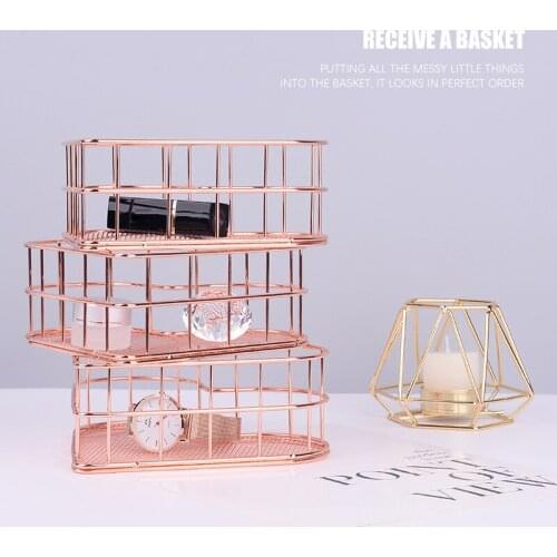 Home Accessories Heart-shaped Nordic Desktop Debris Finishing Wrought Fruit Storage Basket