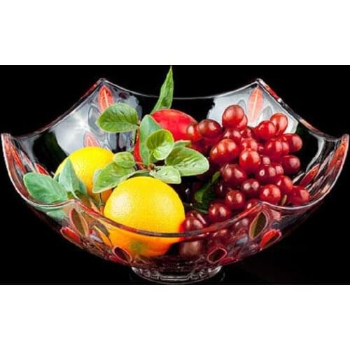 European household crystal fruit tray transparent creative fruit tray living room candy tray dried fruit tray snack tray