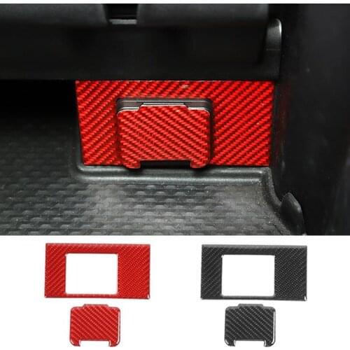 Soft Carbon Fiber Inverter Power Socket Panel Interior Accessories Decoration Frame Kit Fit For Dodge RAM 1500 2018-2021
