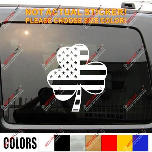 Irish American Flag Shamrock Clover Ireland Decal Sticker Car Vinyl