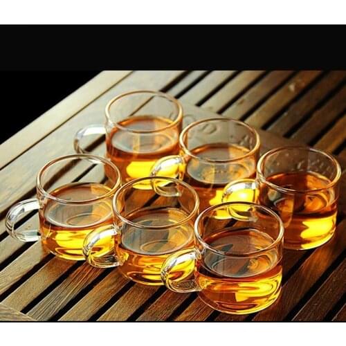 6 PCs Borosilicate Glass Cup Pad Glass Cup Set 6 PCs mug Espresso Turkish coffee Black Coffee Cup heat resistant glass