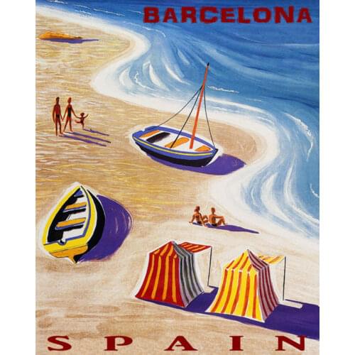 Lot style Choose Spain Barcelona Art print Silk poster Home Wall Decor