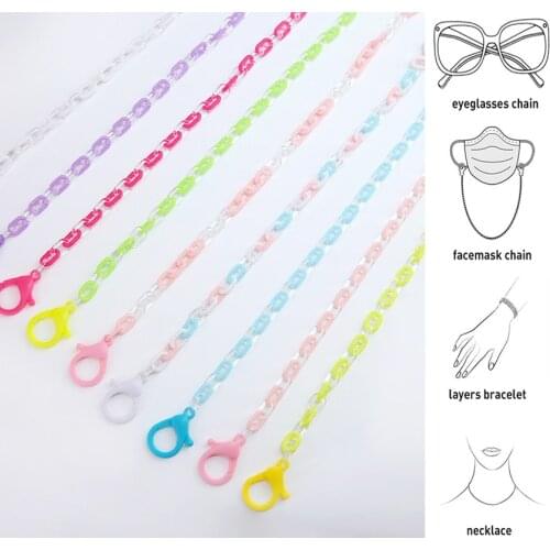 Fashion Acrylic Eyeglasses Chain For Children Anti-lost Mask Chain Candy-colored Sunglasses Reading Glasses Lanyard Holder Strap