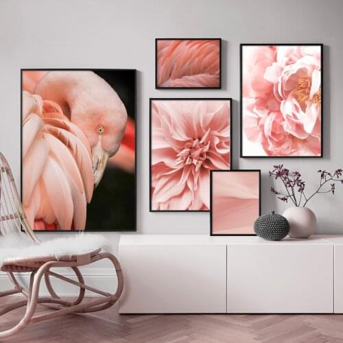 Morocco Desert Flower Flamingo Feather Nordic Posters And Prints Wall Art Canvas Painting Wall Pictures For Living Room Decor