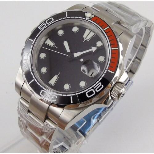 40mm Sterile Dial Sapphire Glass Luminous Date MIYOTA 8215 Automatic Movement Mens Watch