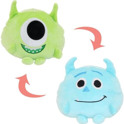Soft Cute Reversible Double-Sided Flip Hairy Monster Plush Doll Anime Plushie Stuffed Creative Toys Girl Kids Christmas Gift