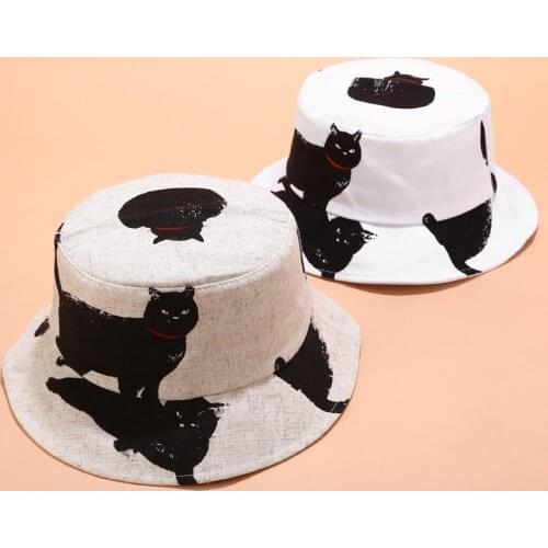 New Fashion Reversible Black White Cow Pattern Bucket Hats Fisherman Caps for Women Gorras Summer Men and Woman Hat D240