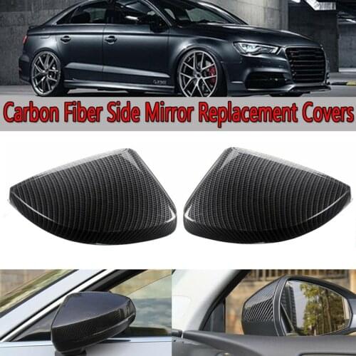 NEW-For- A3 S3 8V RS3 Rearview Mirror Cover Carbon Fiber Side Mirror Caps Protector 2013 2014 2015 2016 2017