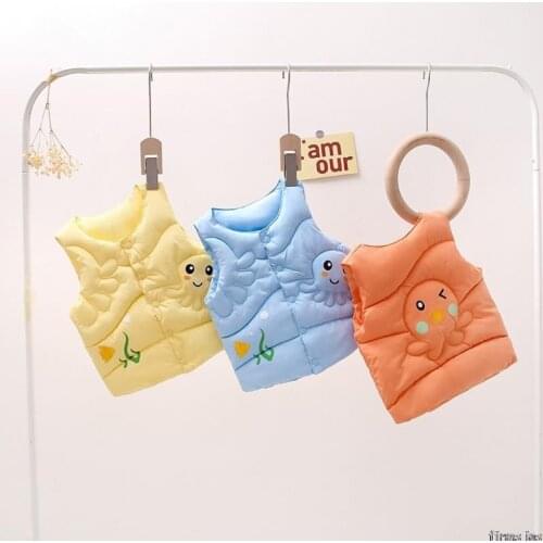 New Style Childrens Lightweight Down Vest Girls Inner Liner Kids Baby Winter Outer Wear Boy Cartoon Vest Waistcoat