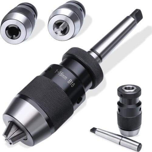 Drill Chuck Arbor 1-16mm Self Tighten Keyless Drill Chuck & MT2-B18 Arbor Fits For Almost All Drilling And Lathes With MK2 Mount