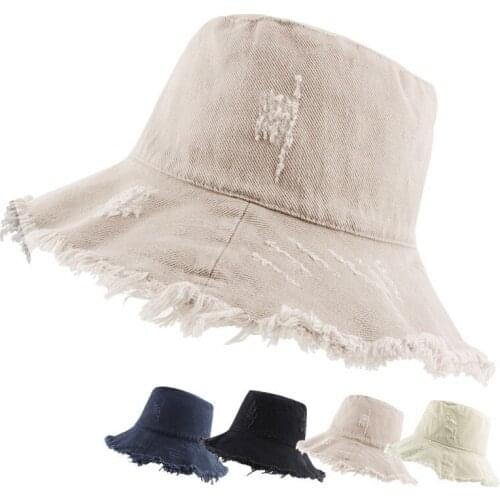 Unisex Solid Bucket Hats Wash Old Sun Hat Uv Protection Stylish Wide Sun Protection Hats Beach Flat Cap Cappelli Da Sole #P2