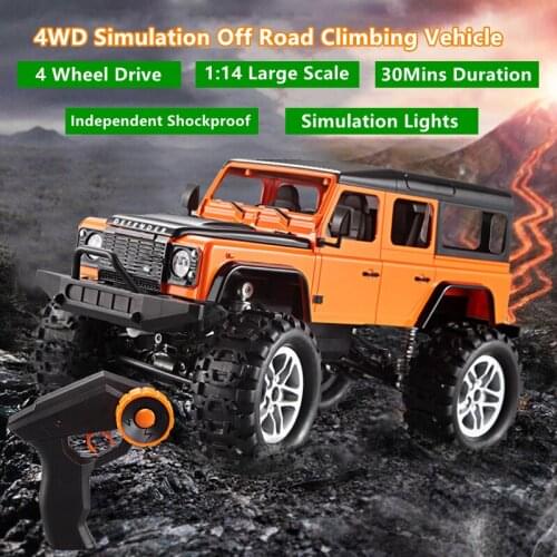 4WD Simulation Climbing Off Road RC Vehicle Independent Shockproof Device 30Mins Duration Rubber Tires Bright Light RC Car Toys