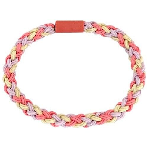 Simple Design Multi-Color Knot Weaving High Elastic Durable Ponytail Band Girls Hair Circle Headdress