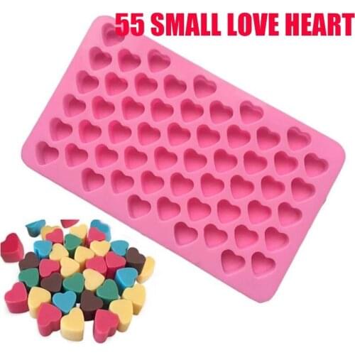 55 cells Mini Heart Mold Silicone Ice Cube Tray DIY Chocolate Fondant Mould 3D Pastry Jelly Cookies Baking Cake Decoration Tools