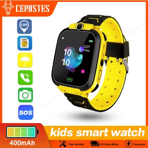 Smart watch kids gps Q12s Waterproof baby SOS Positioning SIM Card Anti-lost Smartwatch children Tracker smart clock Call watch