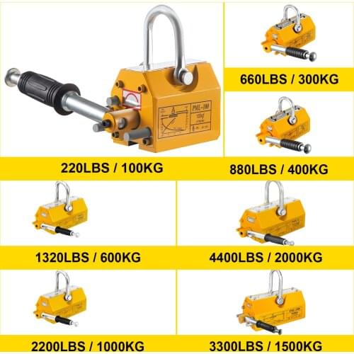 VEVOR 100Kg - 2000Kg Capacity Steel Neodymium Magnetic Lifter Heavy Duty Crane Hoist Lifting N42 Magnet for Lifting Steel Sheet